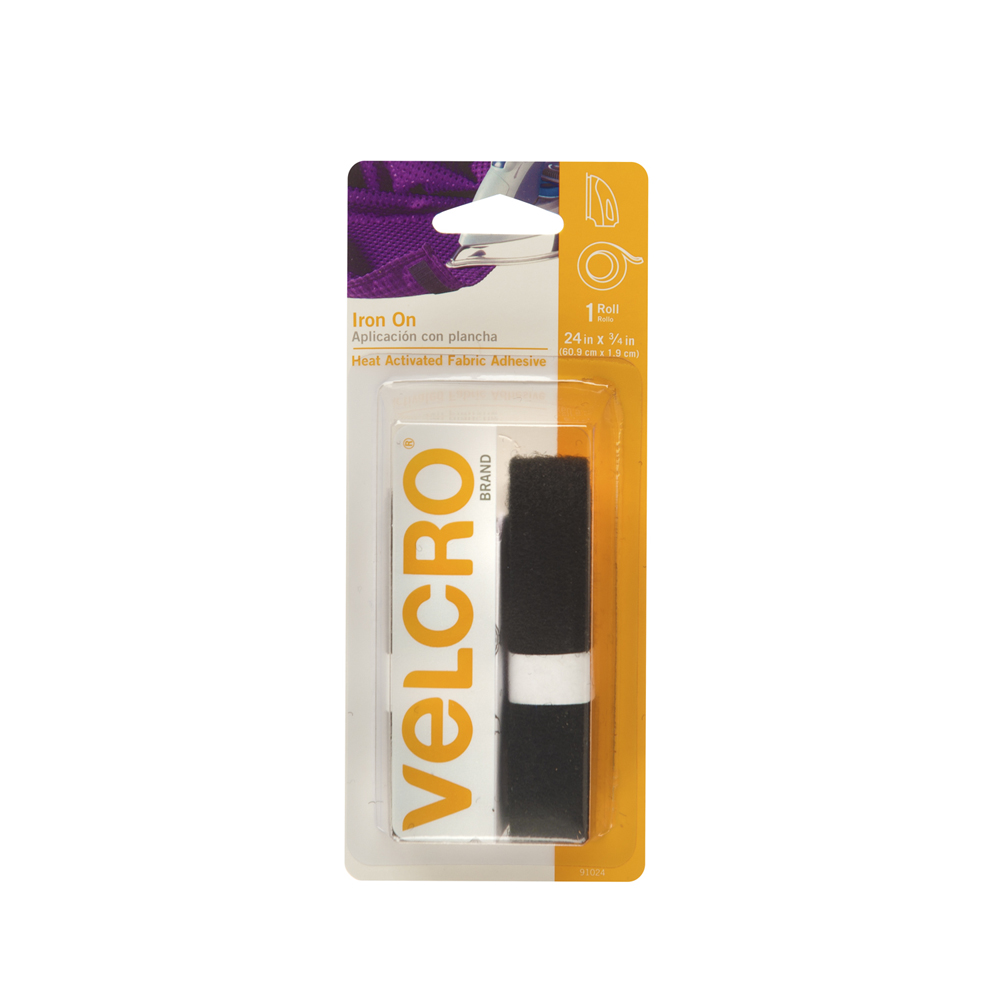 VELCRO Black Iron on Fuses to Fabric Heat Activated Adhesive