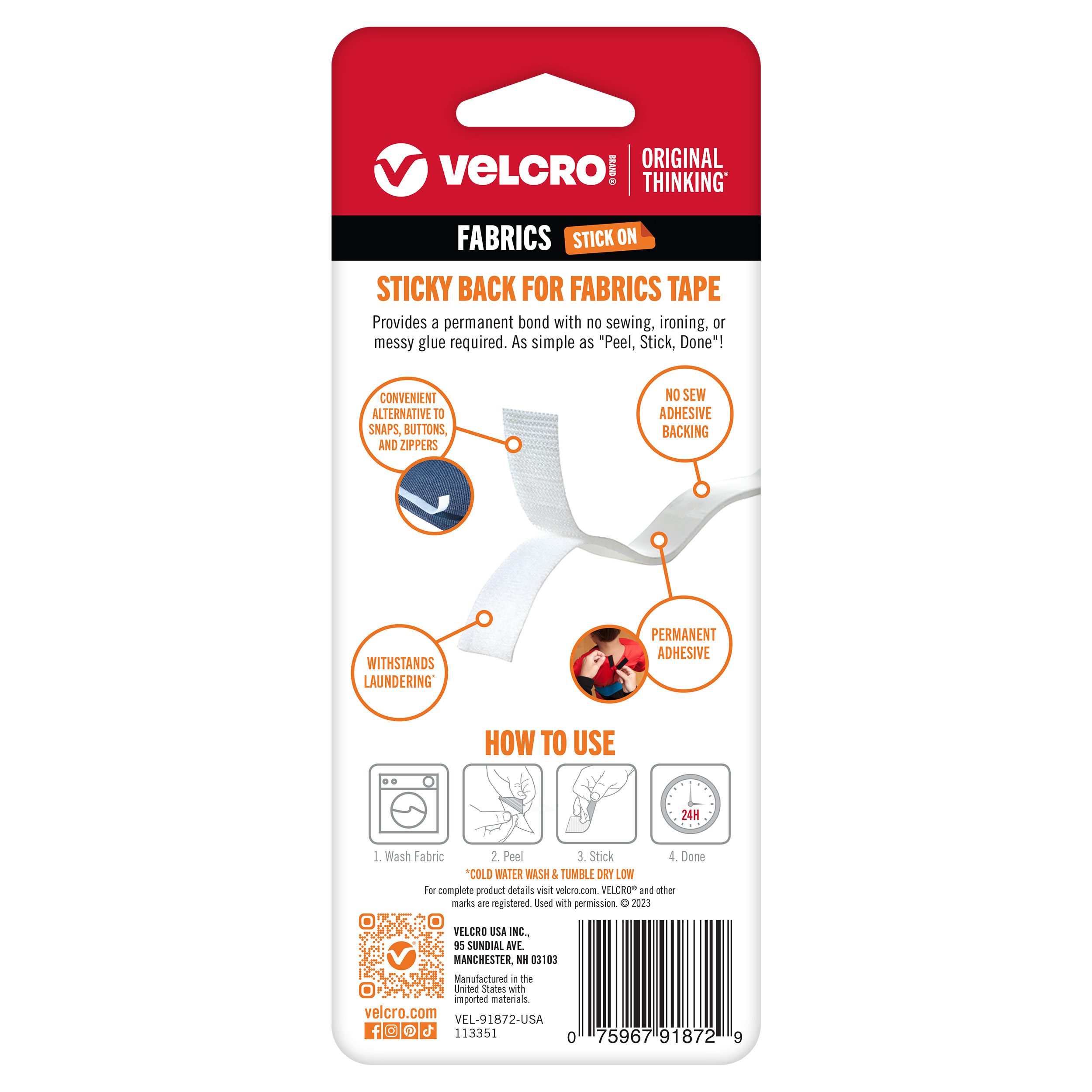 VELCRO Brand Sticky Back Fasteners for Fabrics