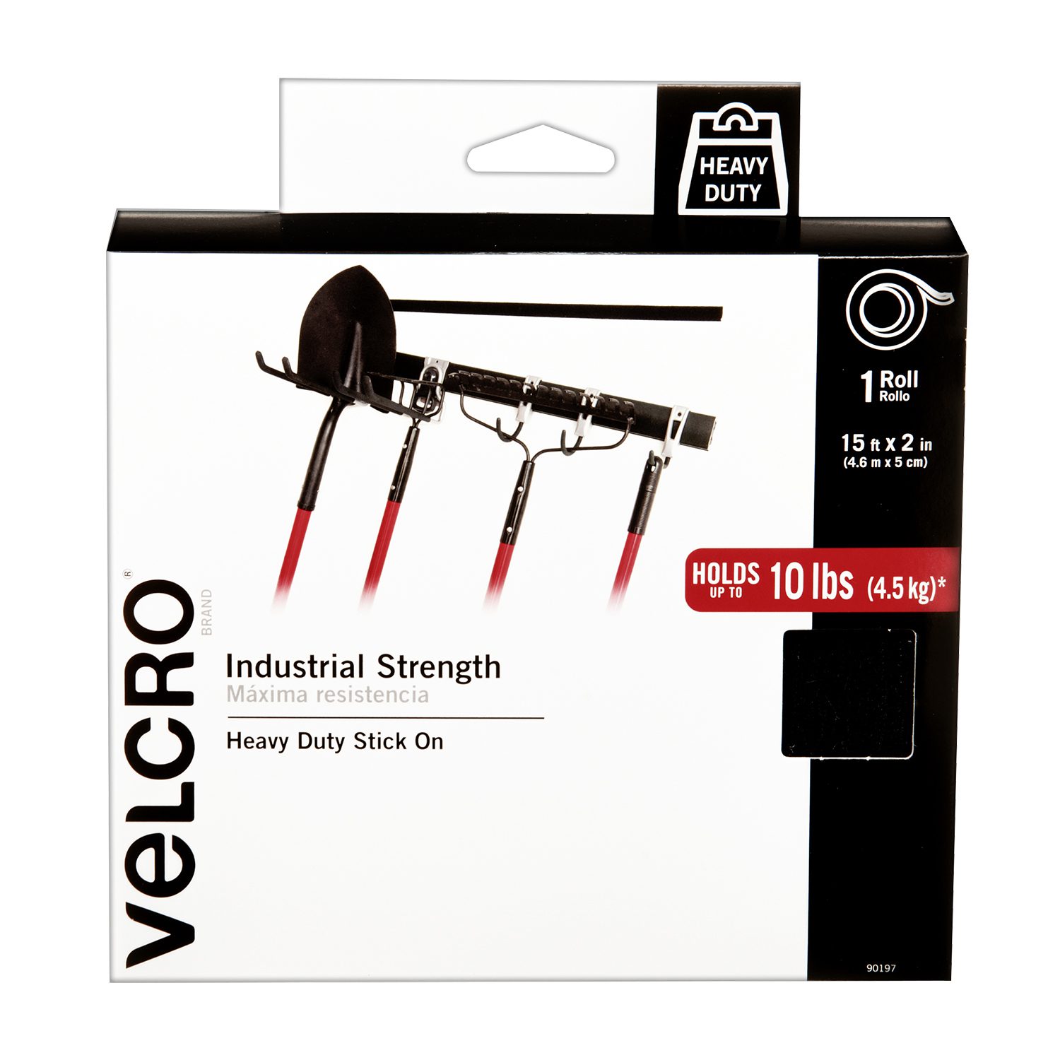 Velcro Brand Industrial Strength Heavy Duty Hook & Loop Black Tape 4ft x 2in 
