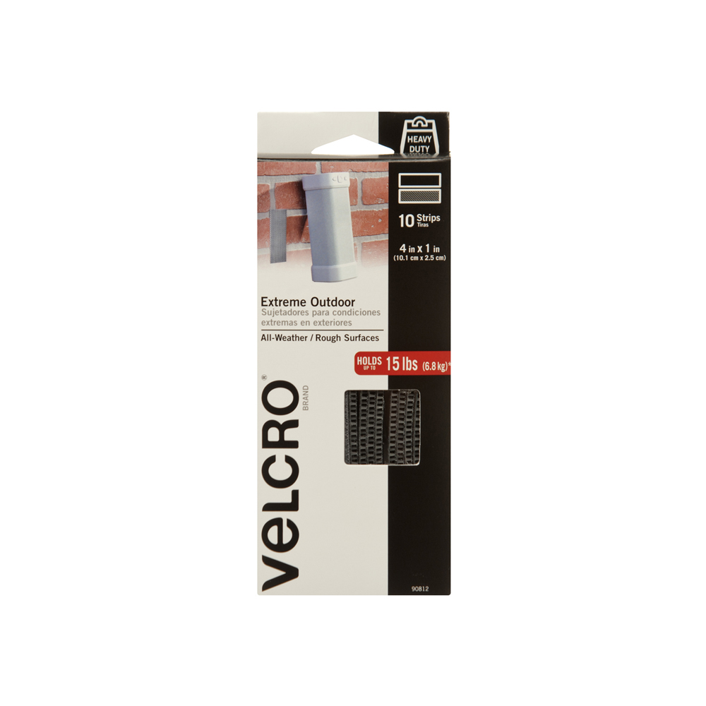 VELCRO Brand Industrial Strength Tape 4" x 2" Strips 2 Sets Black 
