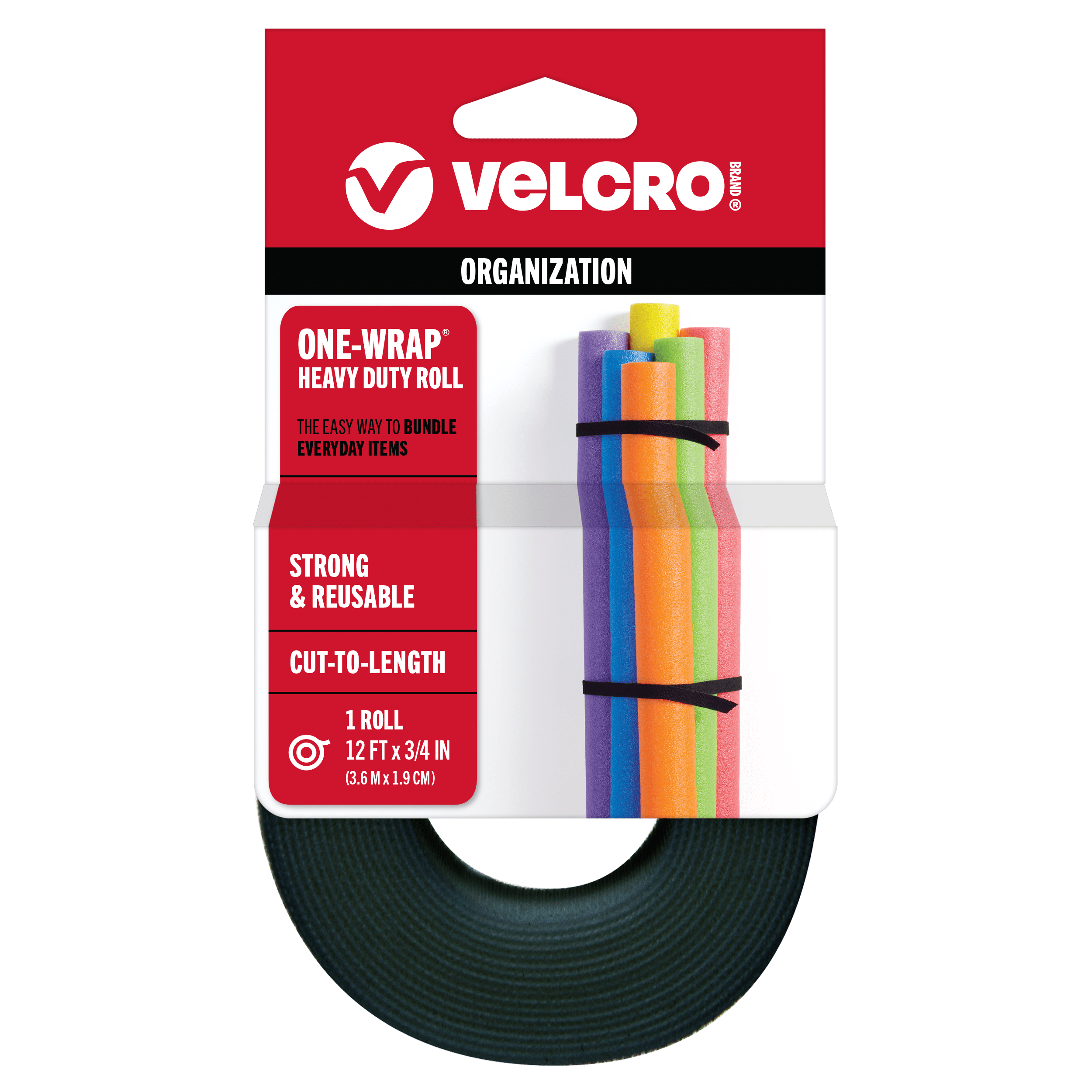 Heavy-duty hook and loop roll from the VELCRO® Brand.