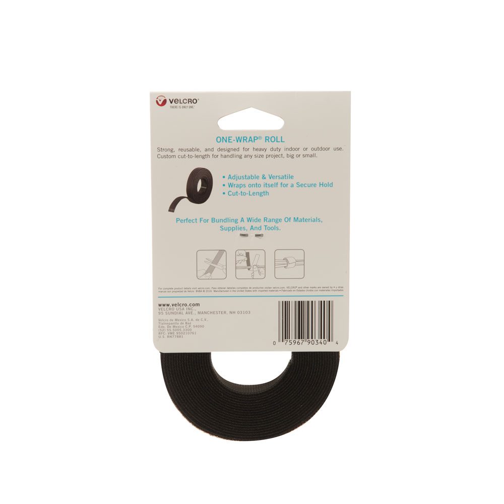 VELCRO® Brand One-Wrap® Hook & Loop Tape Fasteners Blue 1/2 x 75