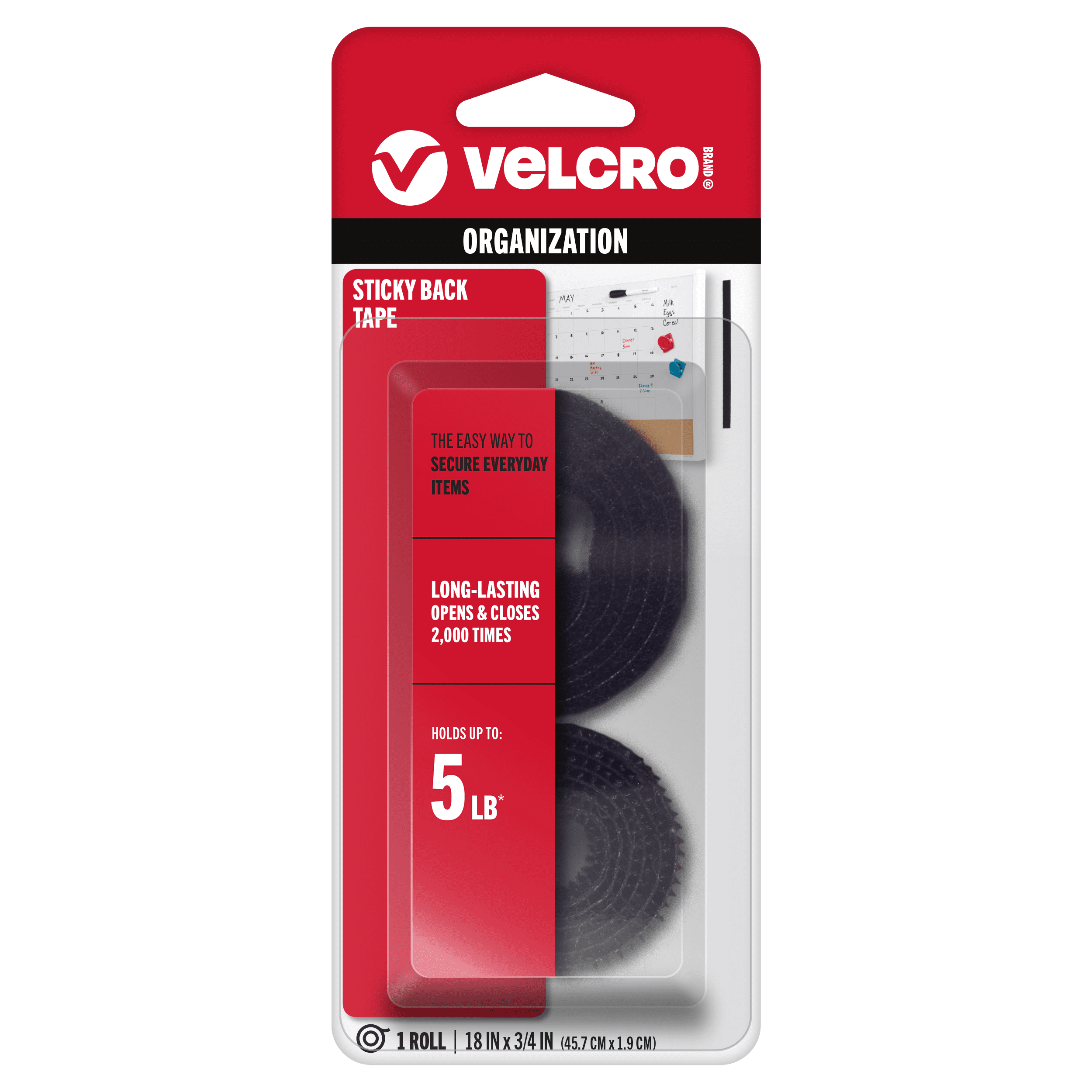 Hook and loop adhesive tape for everyday use from the VELCRO® Brand.