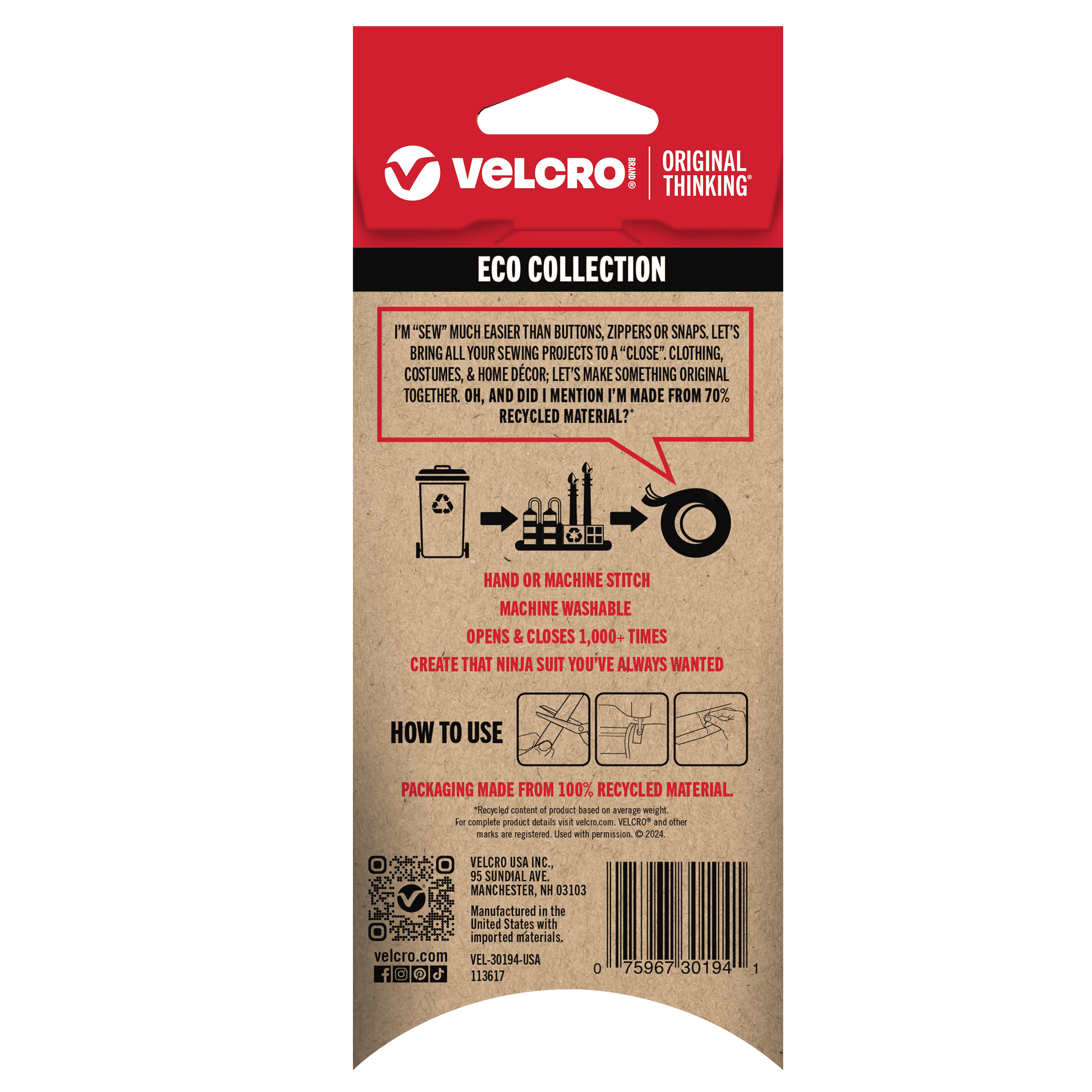 How to use VELCRO® Brand ECO Collection Sew On Tape
