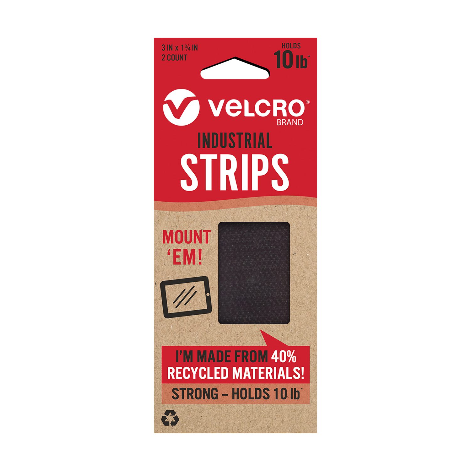 VELCRO® Industrial Strength Fastener 4 In. X 2 In. Black Strips