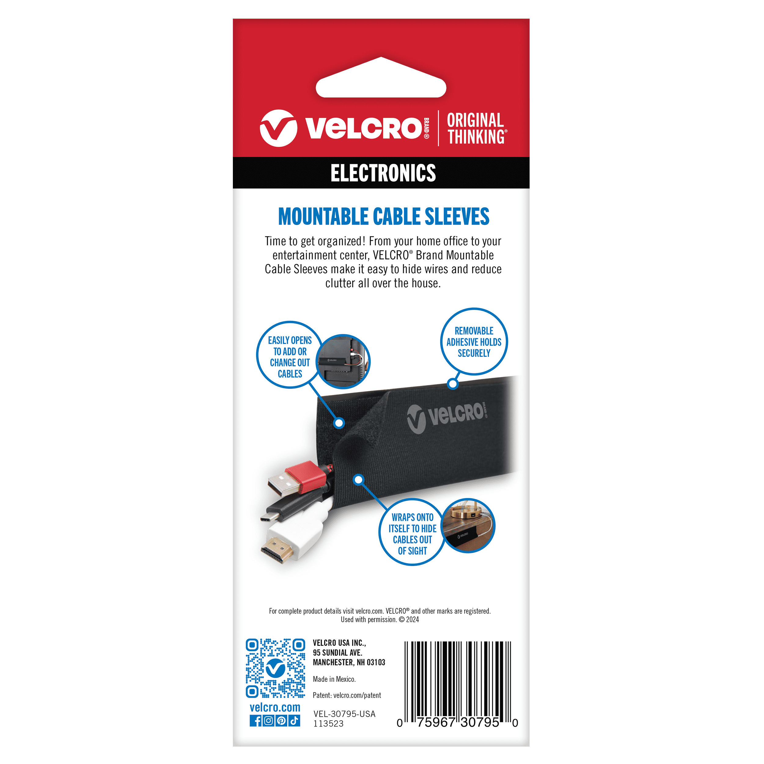 VELCRO<sup>®</sup> Brand Mountable Cable Sleeves