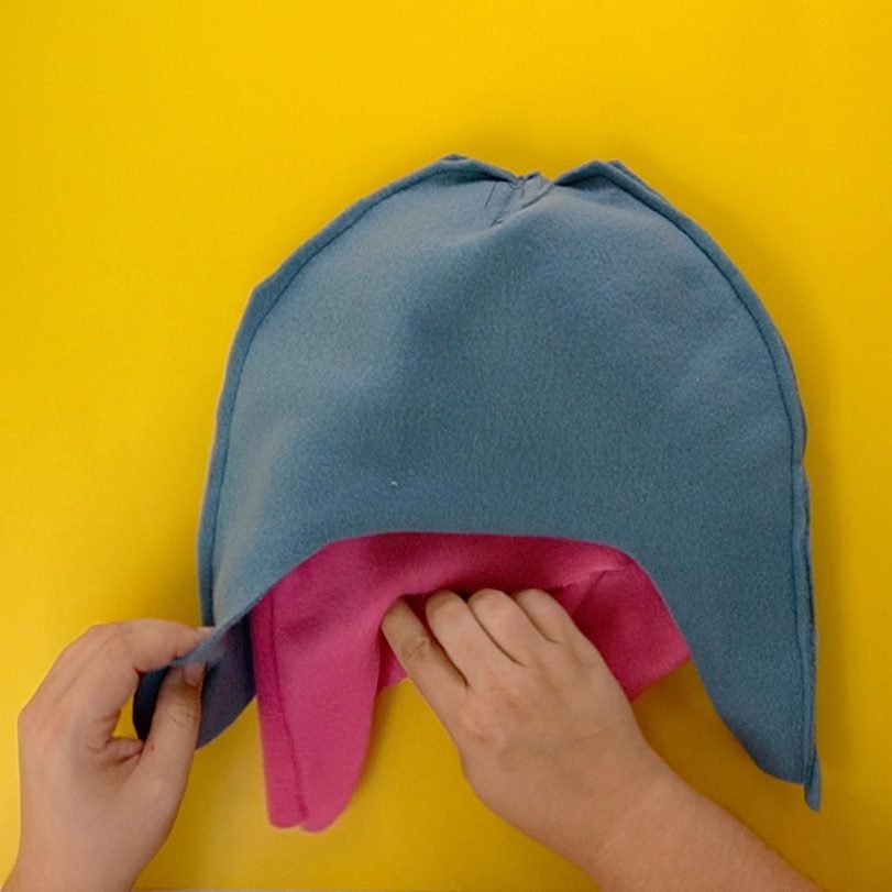 Shark Costume: Blue Dress Costume hat step 3