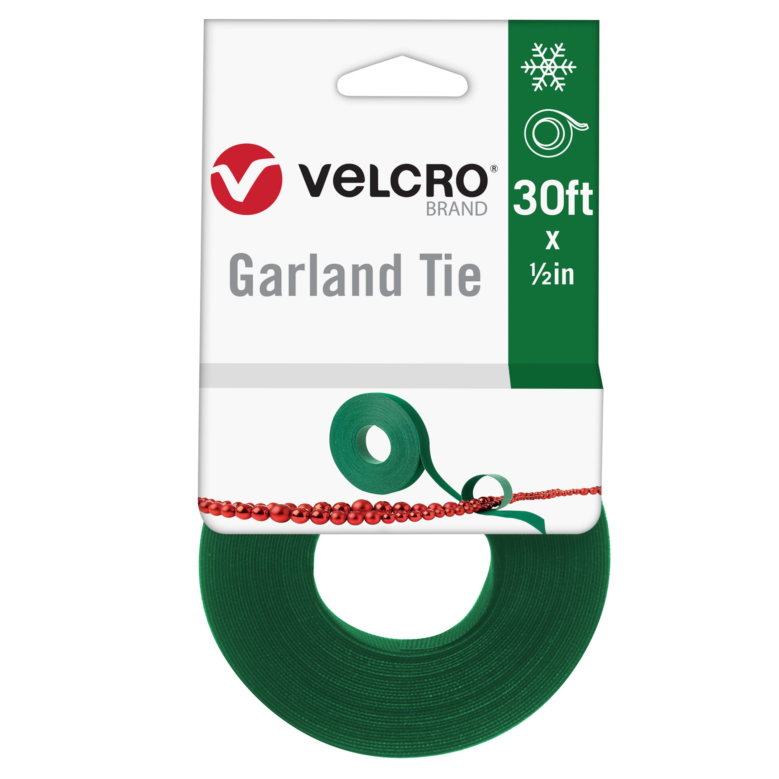 VELCRO<sup>®</sup> Brand Holiday Garland Ties for Hanging Garlands, Lights or Wreath