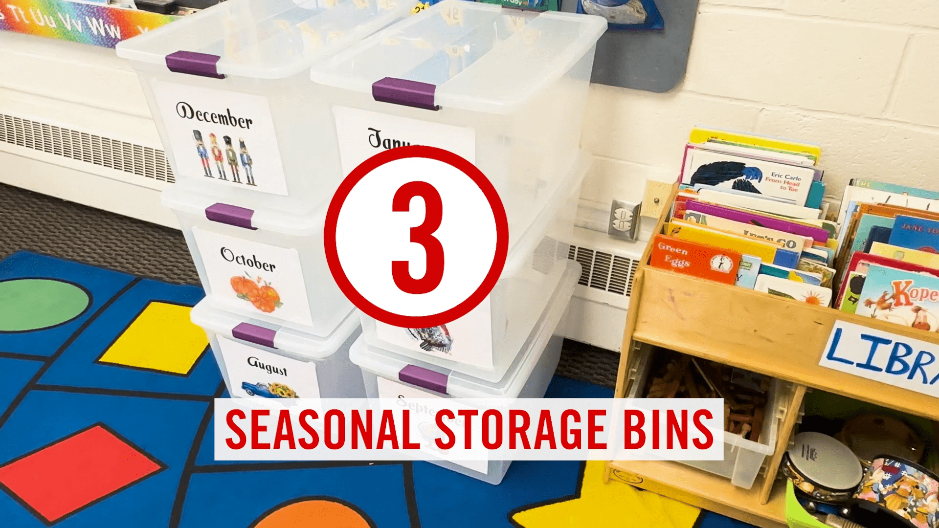 small classroom storage ideas seasonal storage bins