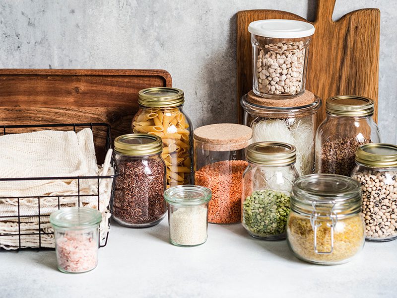 Walk-in Pantry Organization Ideas - use clear containers
