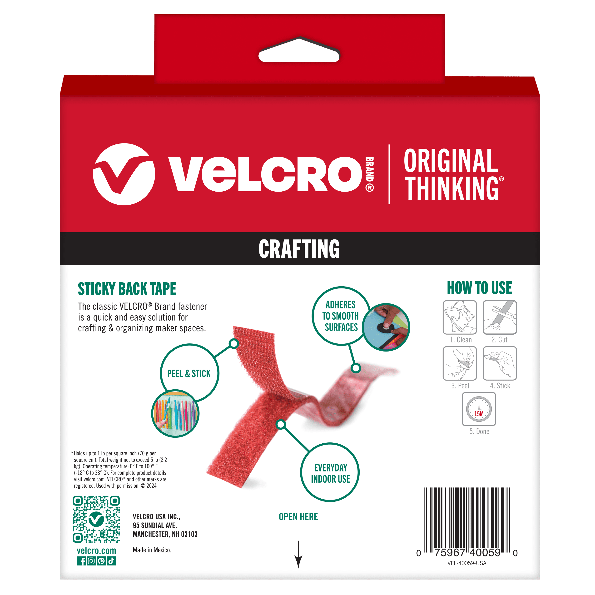 VELCRO<sup>®</sup> Brand Sticky Back Tape for Crafting